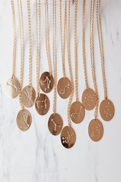 Birth Constellation Stamped Disc Necklaces - Final Sale