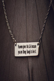 Inspirational Stamped Steel Necklace