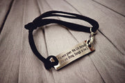 Inspirational Stamped Steel and Leather Bracelets