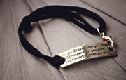 Inspirational Stamped Steel and Leather Bracelets