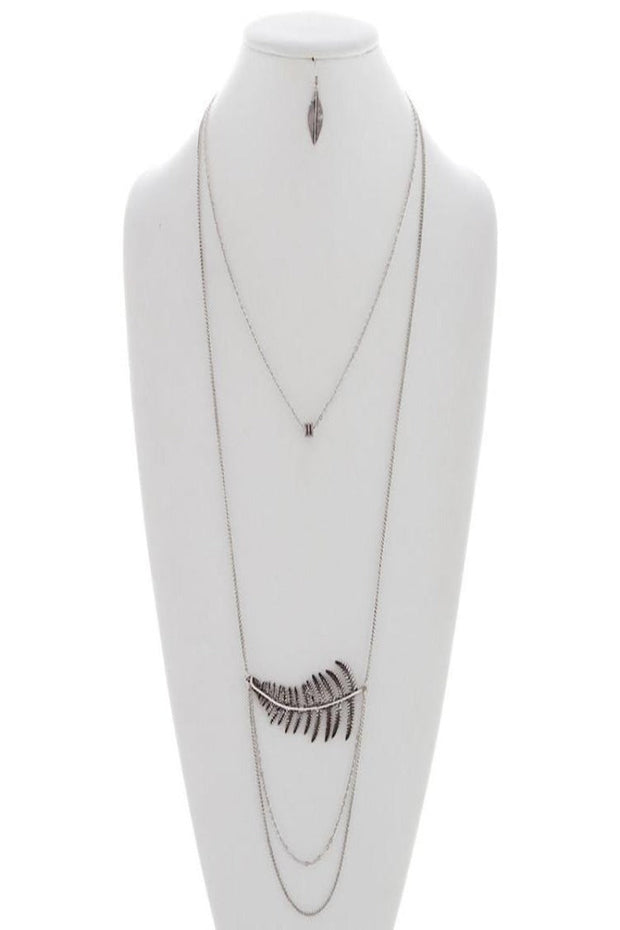 Timeless Leaf Layered Chain Necklace Set - Final Sale