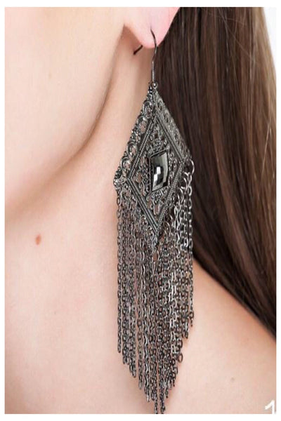 Tile Fringe Earrings - Final Sale